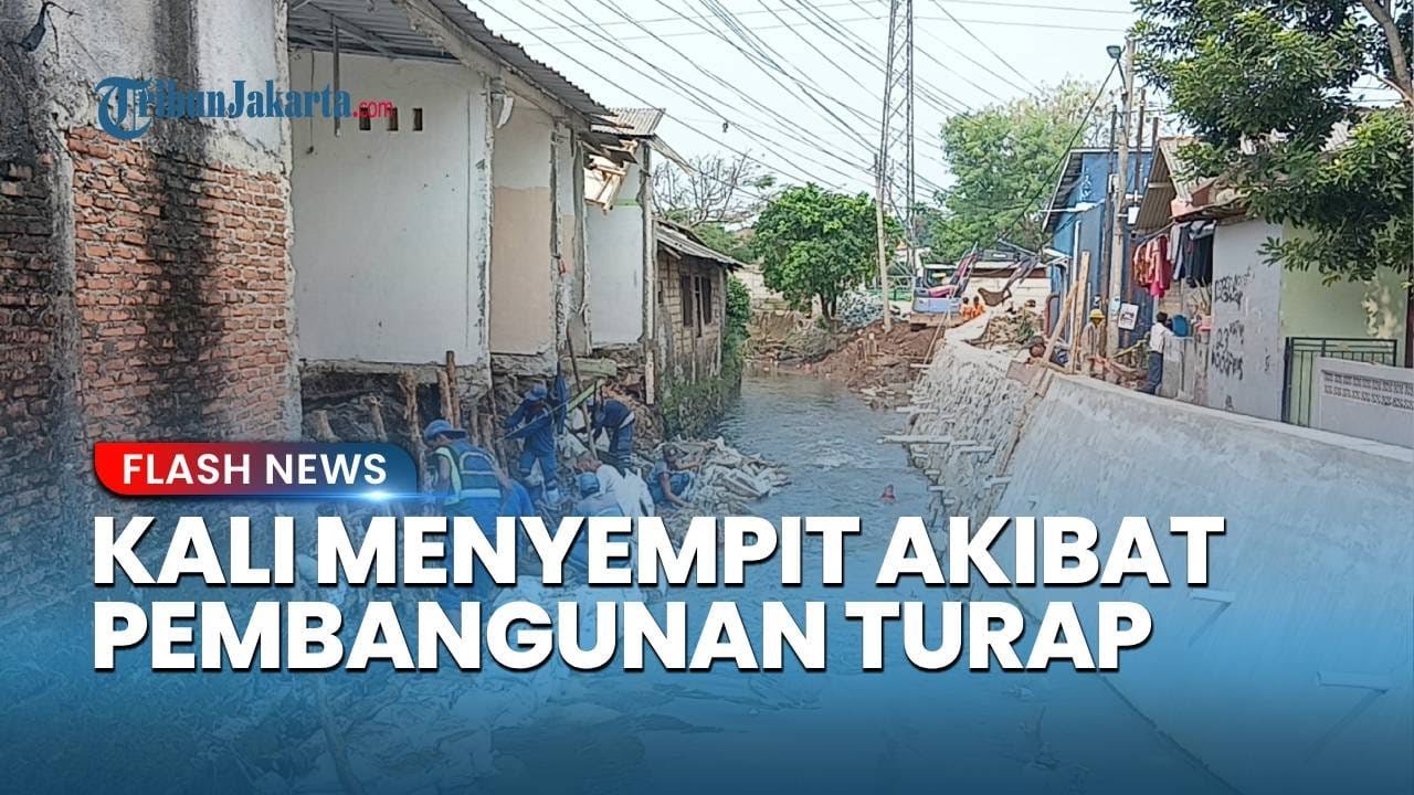 Warga Ciracas Keluhkan Kali Cipinang Menyempit Akibat Pembangunan Turap