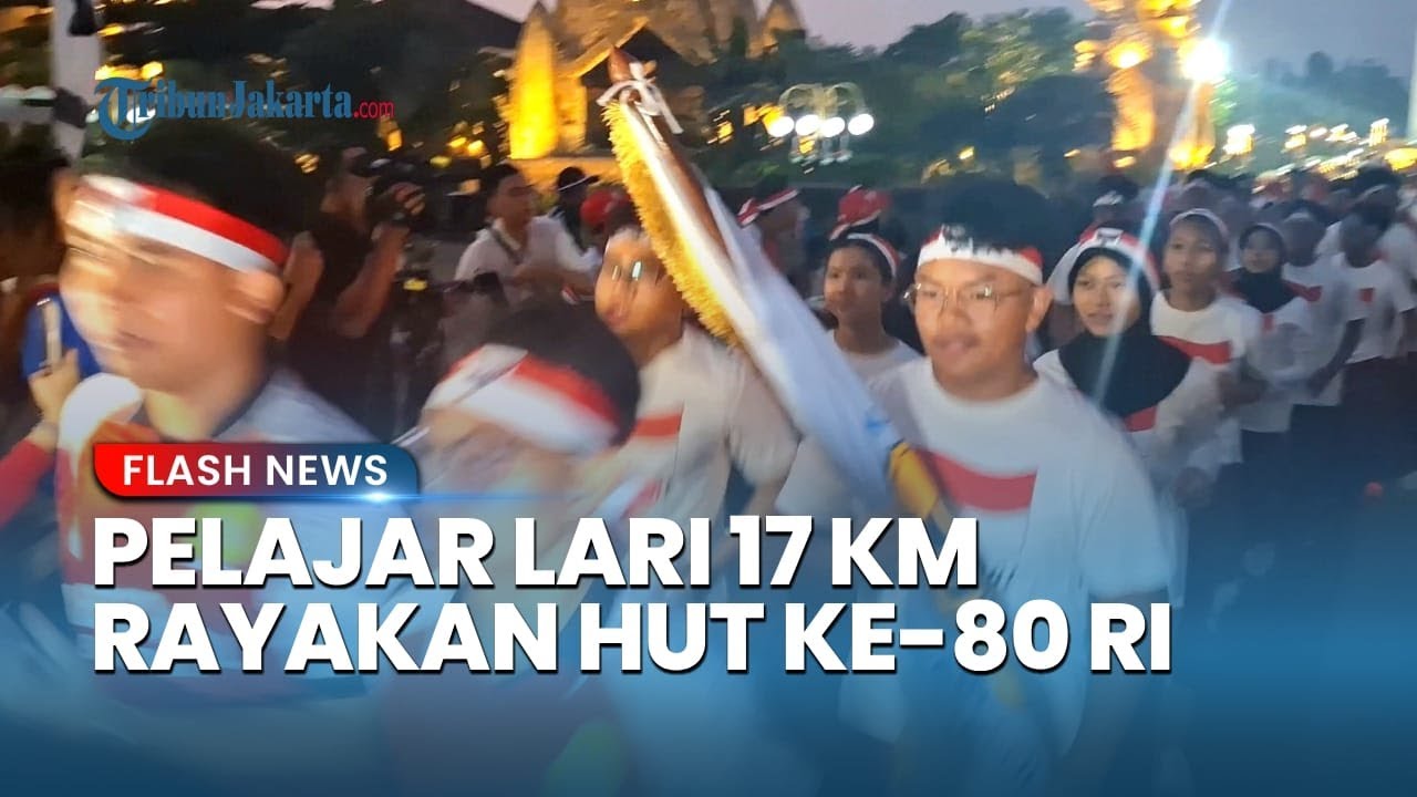 Puluhan Pelajar Lari 17 Km Peringati HUT Ke-80 RI, Start dari TMP Kalibata Finish di Bintaro