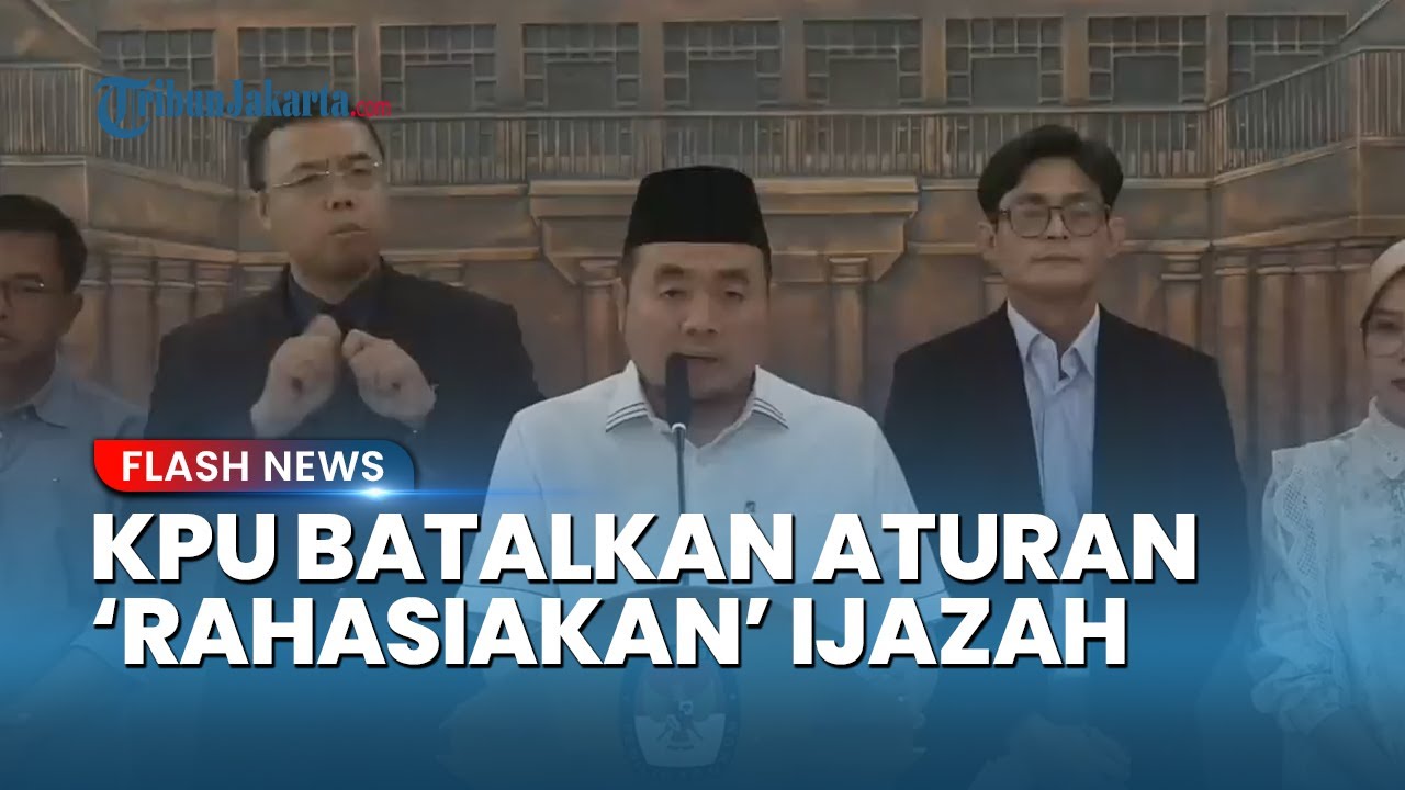 Youtube Thumnail image of : KPU Batalkan Aturan Rahasiakan 16 Dokumen Termasuk Ijazah Capres-Cawapres