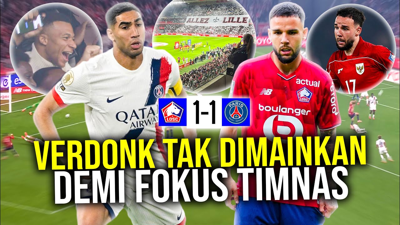 Absen Lawan PSG, Calvin Verdonk Nonton di Tribun Bareng Mbappe! Ethan Jadi Pahlawan Bawa Lille Tahan Imbang