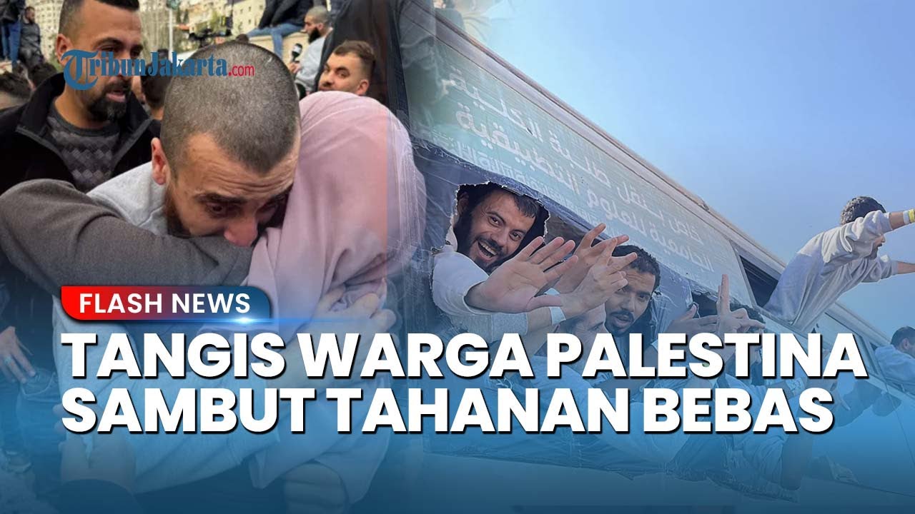 Youtube Thumnail image of : Tangis Bahagia Warga Palestina Pecah! Ratusan Tahanan Akhirnya Dibebaskan Israel