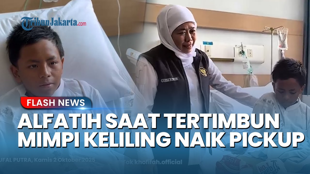 Mimpi Alfatih saat 3 Hari Tertimbun Puing Bikin Khofifah Takjub, Berkeliling Naik Pickup