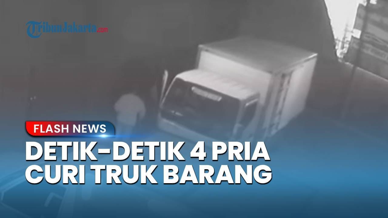Viral Komplotan Maling Curi Mobil Truk Boks dari Toko Ban di Sunter Jakut, 4 Pelaku Terekam CCTV