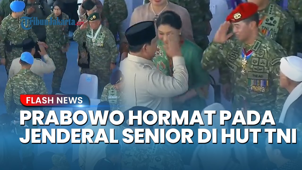 Momen Prabowo Hormat ke Jenderal Senior saat HUT Ke-80 TNI, Gatot Nurmantyo hingga Andika Perkasa