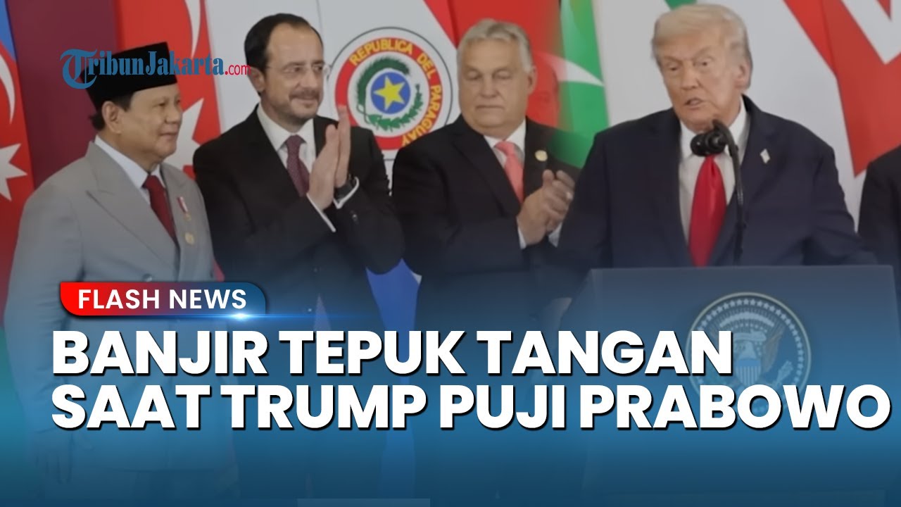 Youtube Thumnail image of : Momen Presiden Prabwo Banjir Tepuk Tangan Saat Dipuji Trump di KTT Gaza: Good Job