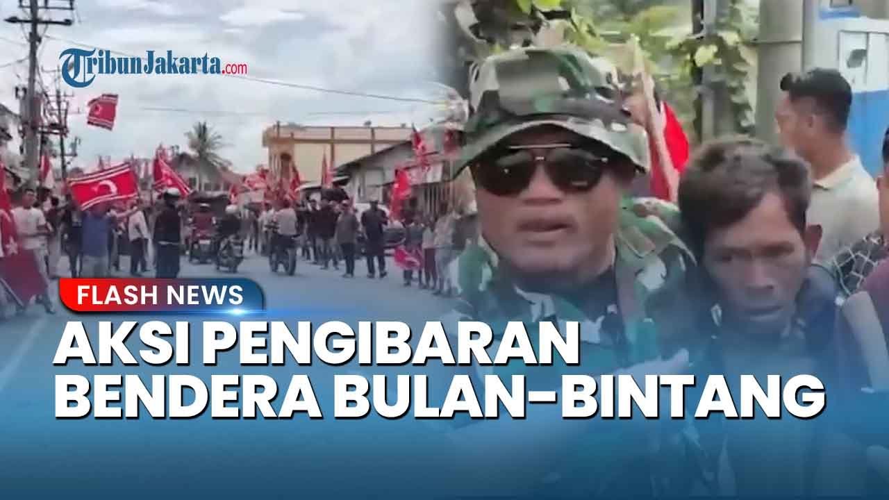 DETIK-DETIK TNI Bubarkan Aksi Pengibaran Bendera Bulan Bintang di Lhokseumawe, Provokator Ditangkap!