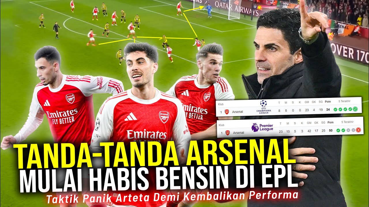 Youtube Thumnail image of : SEMPURNA DI EROPA HABIS BENSIN DI INGGRIS! TAKTIK PANIK ARTETA DEMI KEMBALIKAN PERFORMA THE GUNNERS