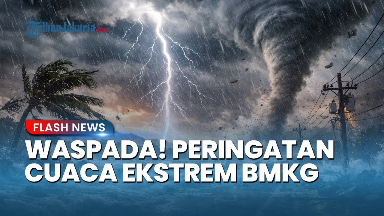 Youtube Thumnail image of : Waspada! Cuaca Ekstrem Rabu 7 Januari 2026, 17 Wilayah Terancam Hujan Lebat & Angin Kencang