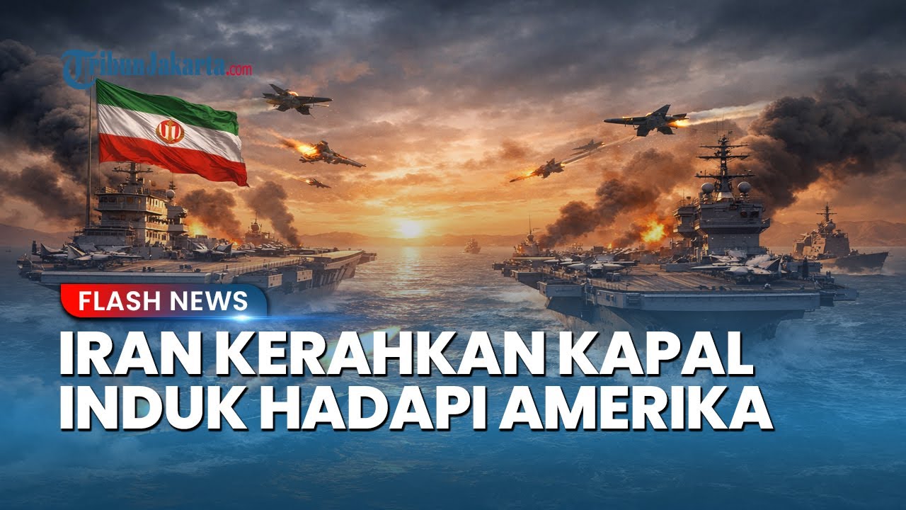 Laut Timur Tengah Memanas! Iran Kerahkan Kapal Induk Hadang Pasukan AS, Dunia Siaga