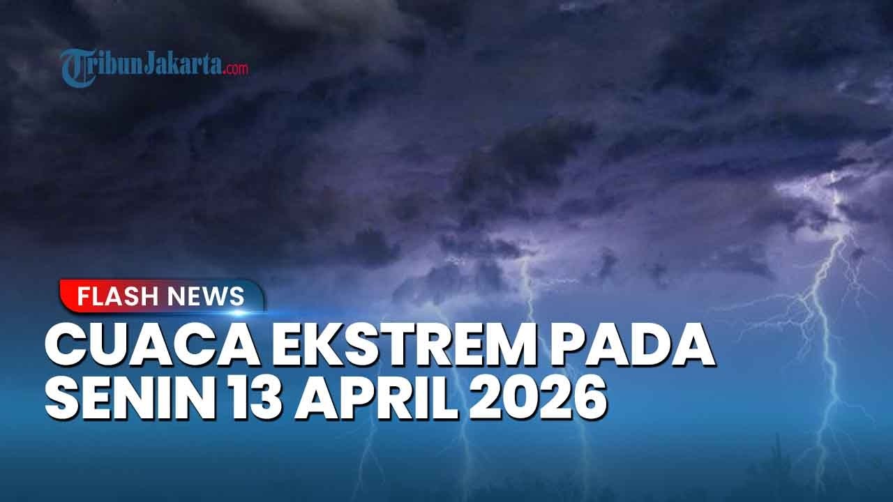 Youtube Thumnail image of : PRAKIRAAN CUACA BMKG: Ini Wilayah Berpotensi Hujan Lebat dan Angin Kencang 13 April 2026